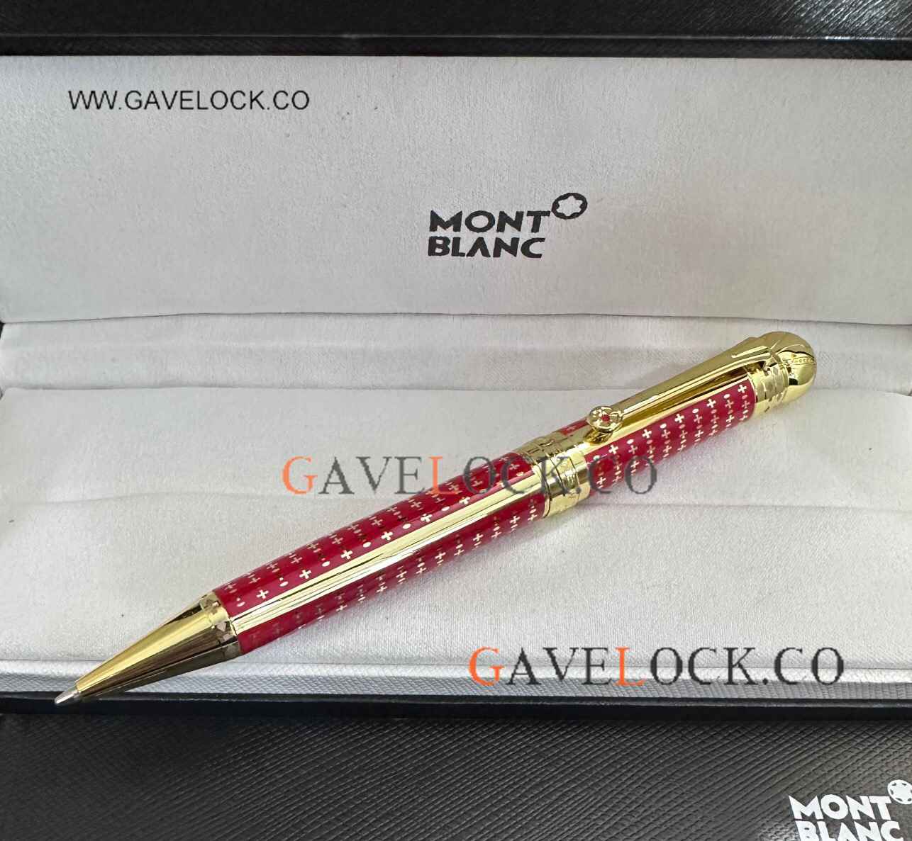 Copy Montblanc Joseph Ii Limited Edition Ballpoint Pen Gold-Red Barrel